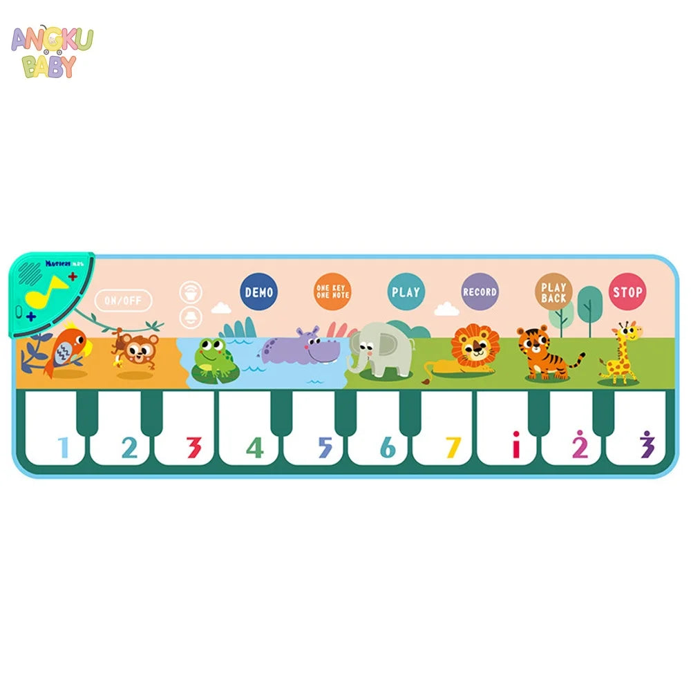 15*44" Educational Baby Play Mat Newborn Piano Gym for 0-12 Months Music Games For Babies Development Baby Activities Toys