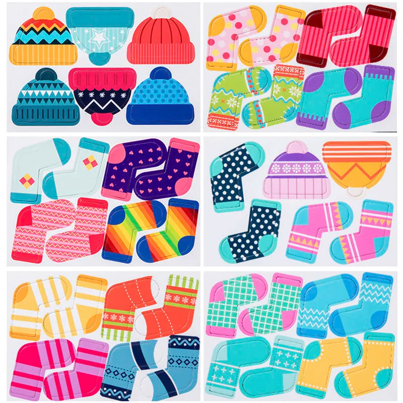 Children's Wooden Fun Sock Drying Puzzle Color Cognition Matching Fine Motor Training Early Education Learning Educational Toys