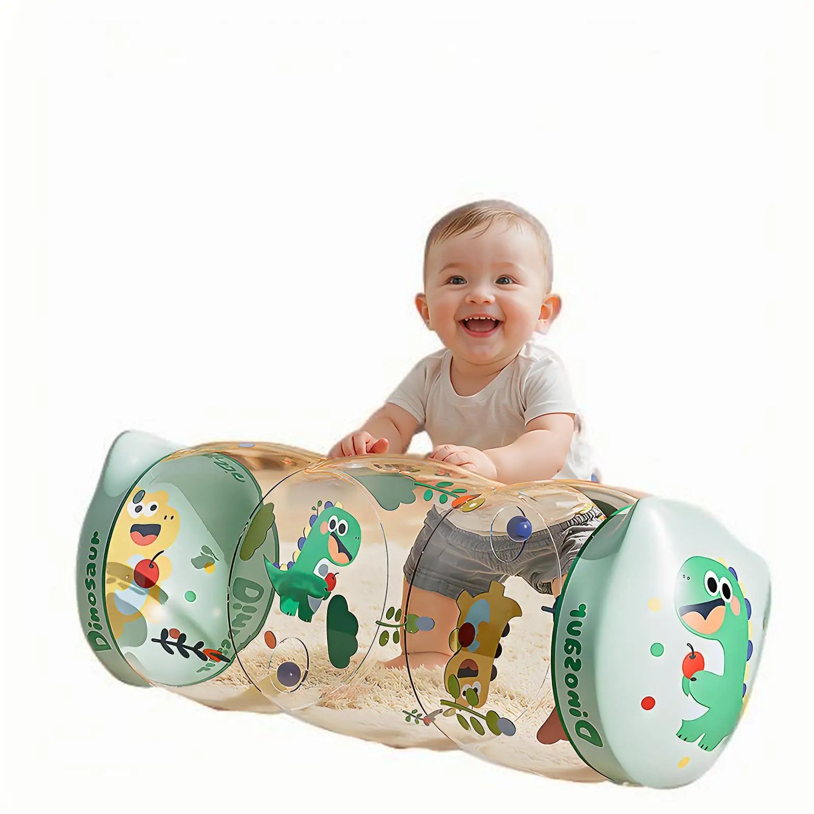 Baby Crawling Roller Montessori Activity Toy with Ball Rattle Games for Babies Development 0 6 12 Months Inflatable Crawling Toy