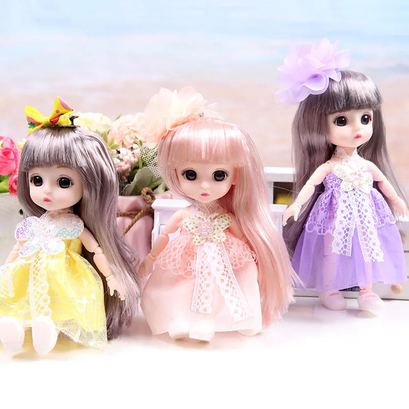 17cm Dolls 1/8 BJD Doll Princess Dress Up Boneca Children's 13 Joints Toys Dolls for Girls Dolls Multi-joint Kids Birthday Gifts