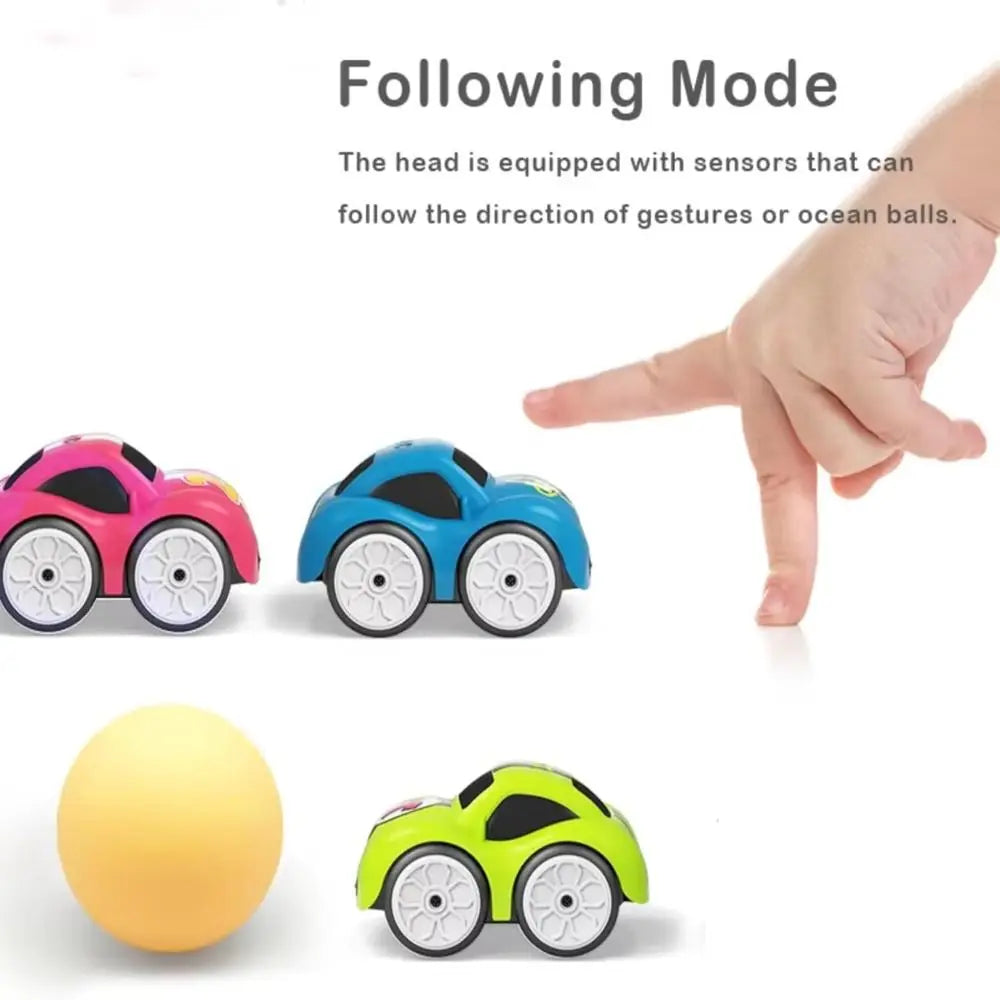 Creative Gift Rc-Controlled Magic Follows Line Car with 5 Play Modes Rechargeable Magic Mini Bus Toy Pig Pattern Magic Mini Bus