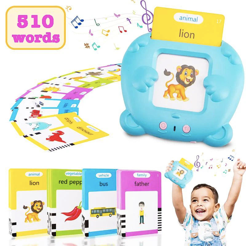Learning English Flash Cards Machine Electronic Audio Book Toy Montessori Educational Toy for Children Christmas Gift 2026 New