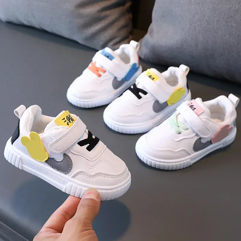 Disney White Casual Shoes For Baby Boy Girl Brand Children Sneaker Mickey Mouse Kids Shoes Toddler Walking Shoes Size 15-25