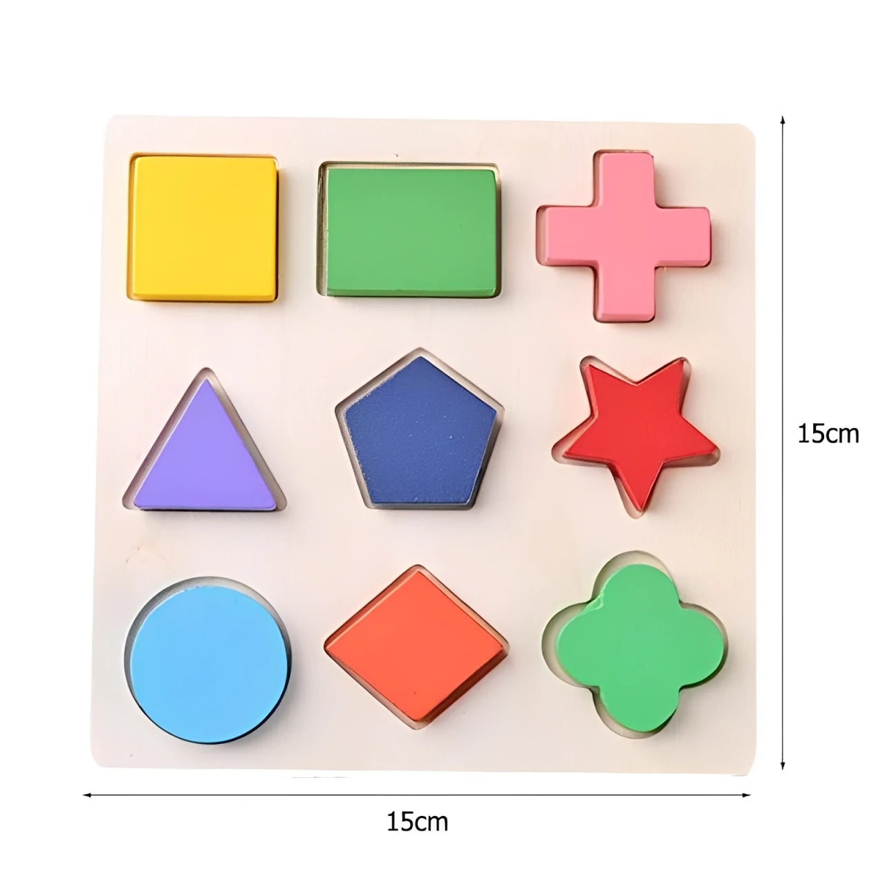 Wooden Puzzle Shape Matching Board Baby Montessori Early Education Toys Wooden Handgrip Board Educational Toys for Children TMZ