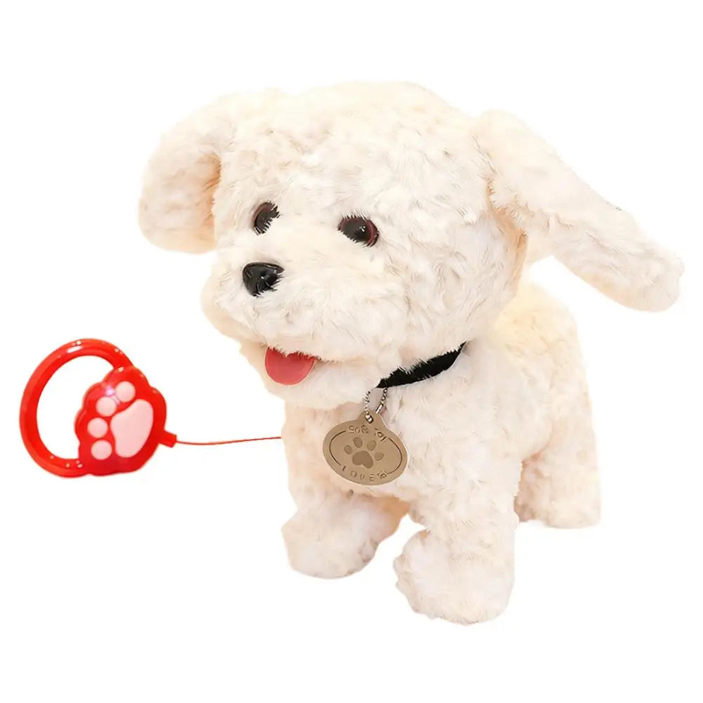 Interactive Plush Pet Toy with Walking Tail Wagging Voice Mimicry Touch Sensitive Remote Control Leash for Kids Gift
