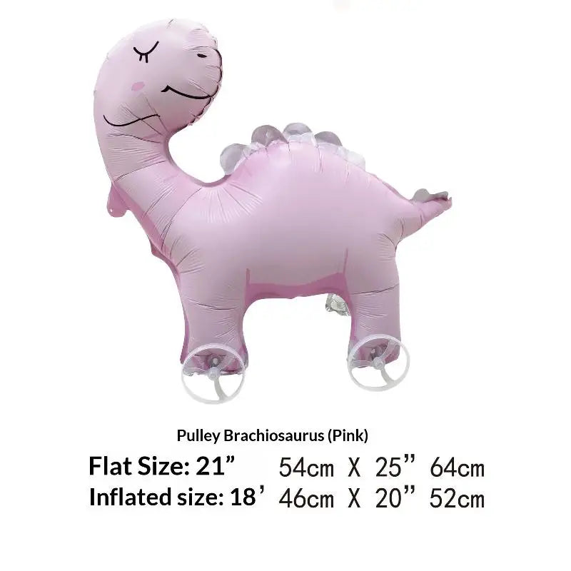 4D Cartoon Foil Balloons Elephant Stand Walking Balloon With Wheel For Kids Birthday Party Decoration Baby Shower