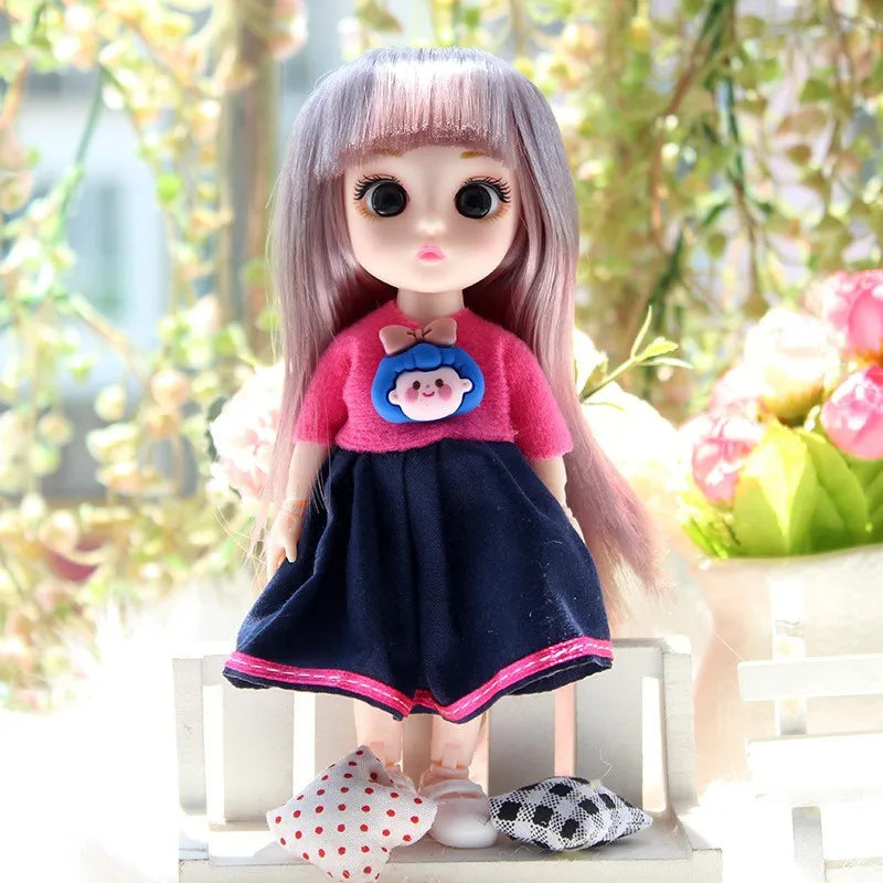 17cm Dolls 1/8 BJD Doll Princess Dress Up Boneca Children's 13 Joints Toys Dolls for Girls Dolls Multi-joint Kids Birthday Gifts