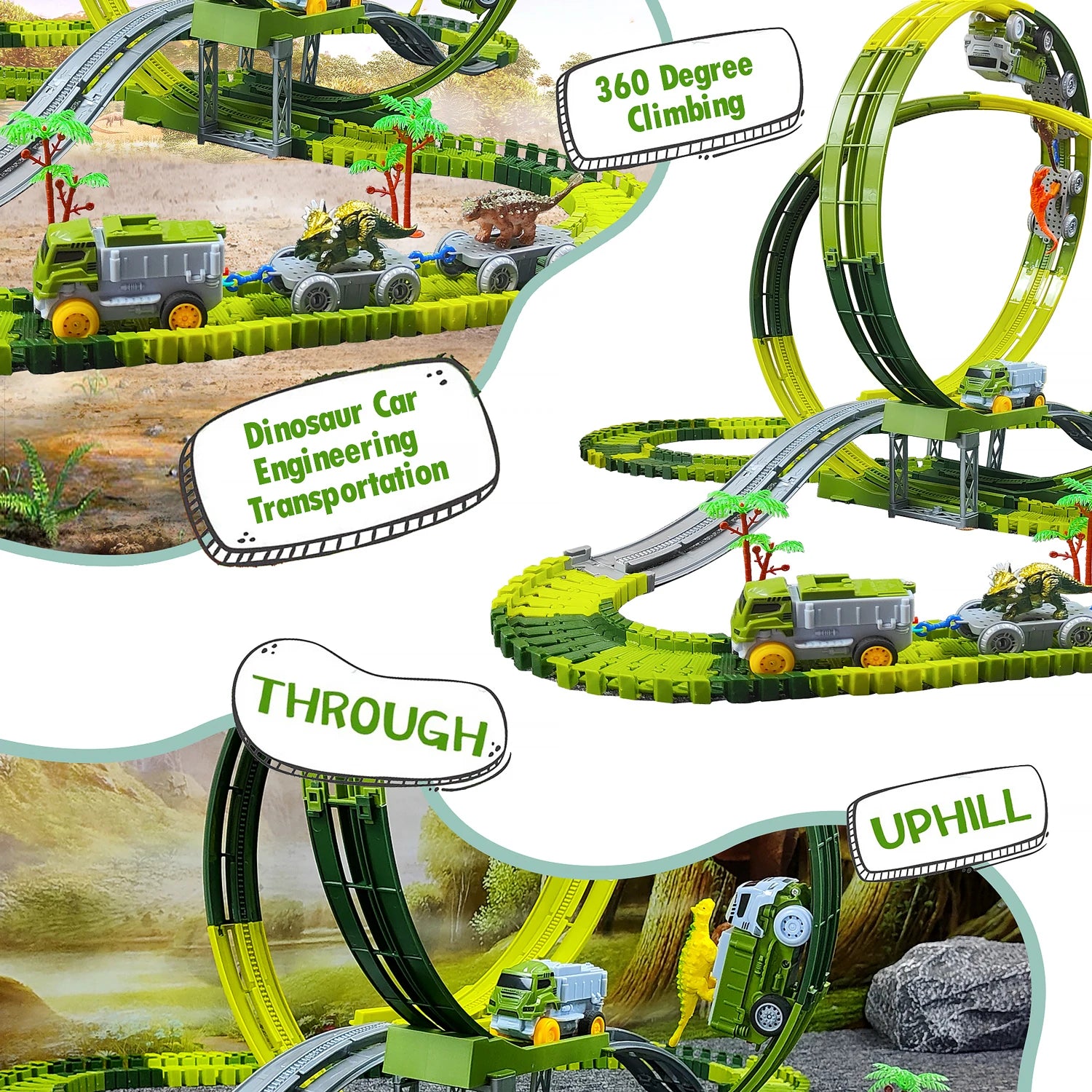 Space Track Toys Magic Climbing electric Engineering Race Car Toy  Bendable Flexible Race track Cars Train Toy For Kid Gift