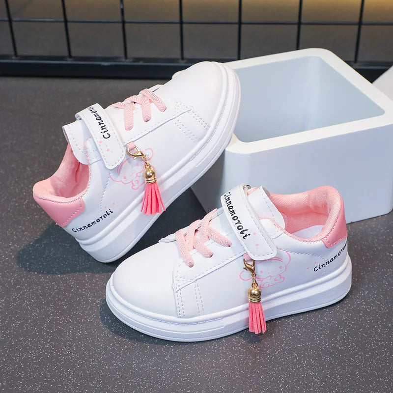 Sanrio hello kitty spring autumn non-slip net shoes girl casual shoes cartoon board shoes kuromi sports shoes cute Sneakers
