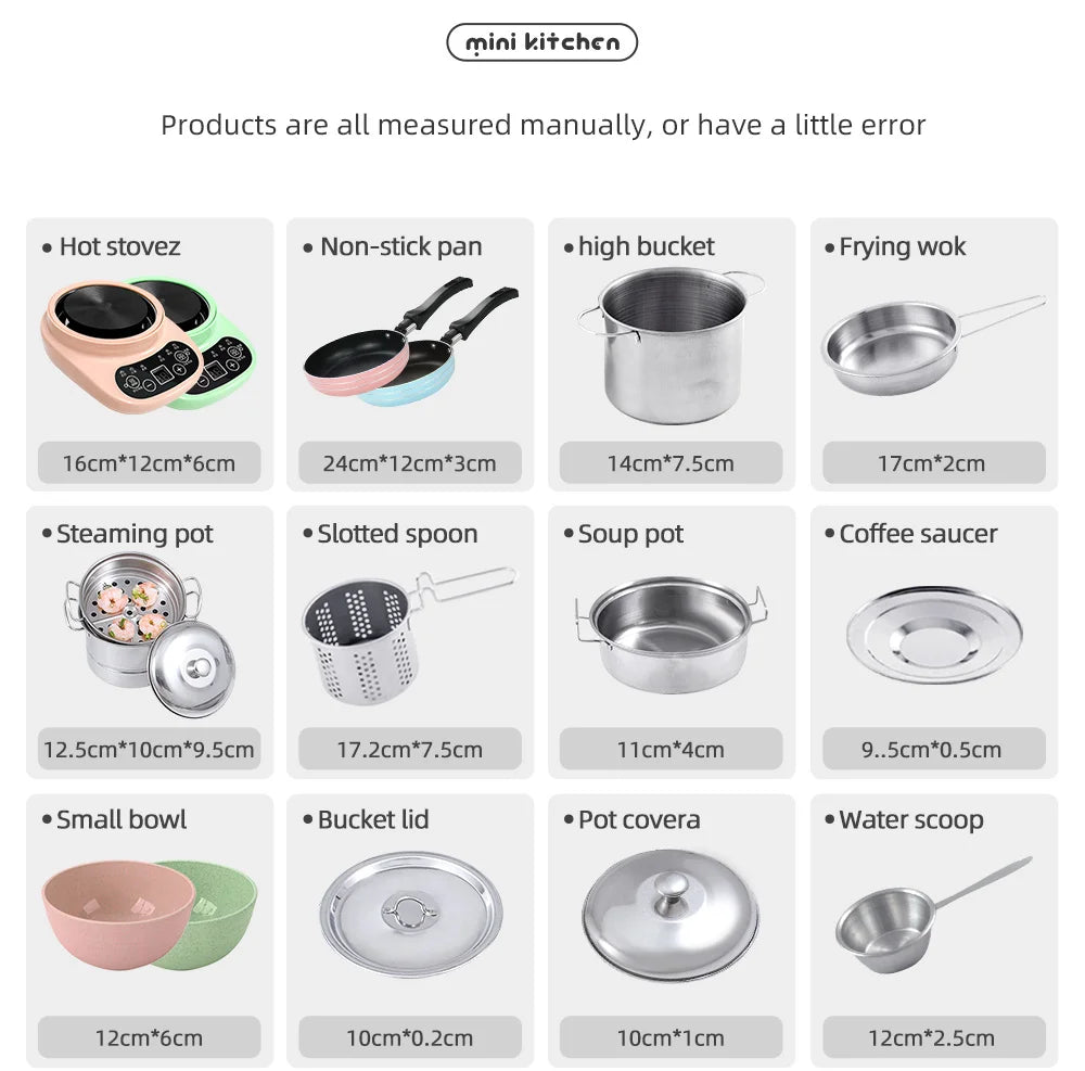 Children's Mini Kitchen Complete Cooking Girl Small Kitchen Set Children's Puzzle Play House Toys Real Cooking Food Set For Kids