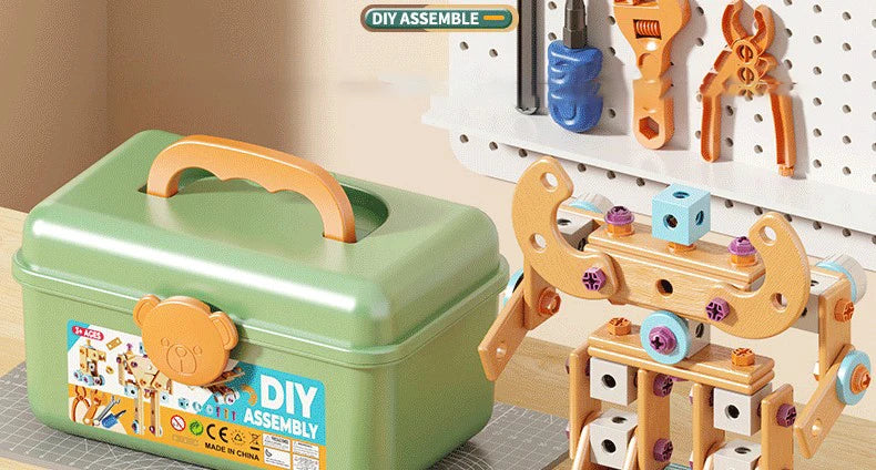 DIY Nut Hand Disassembly Assembly Puzzle Simulated Screwing Toolbox Early Educational Kids Toy Shape Insert Blocks Toys For Boys