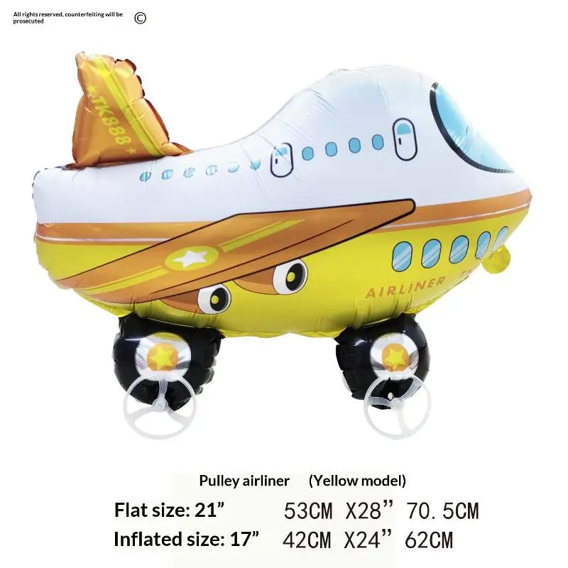 4D Cartoon Foil Balloons Elephant Stand Walking Balloon With Wheel For Kids Birthday Party Decoration Baby Shower