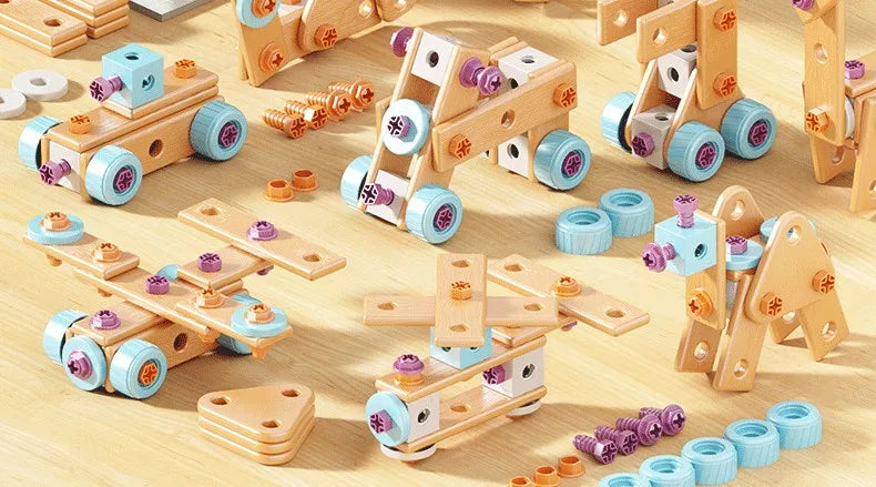 DIY Nut Hand Disassembly Assembly Puzzle Simulated Screwing Toolbox Early Educational Kids Toy Shape Insert Blocks Toys For Boys
