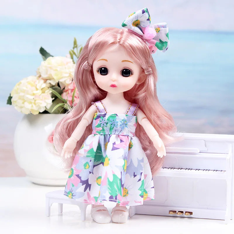 17cm Dolls 1/8 BJD Doll Princess Dress Up Boneca Children's 13 Joints Toys Dolls for Girls Dolls Multi-joint Kids Birthday Gifts