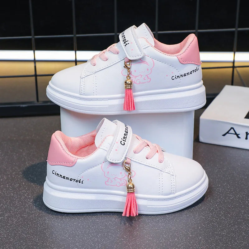 Sanrio hello kitty spring autumn non-slip net shoes girl casual shoes cartoon board shoes kuromi sports shoes cute Sneakers