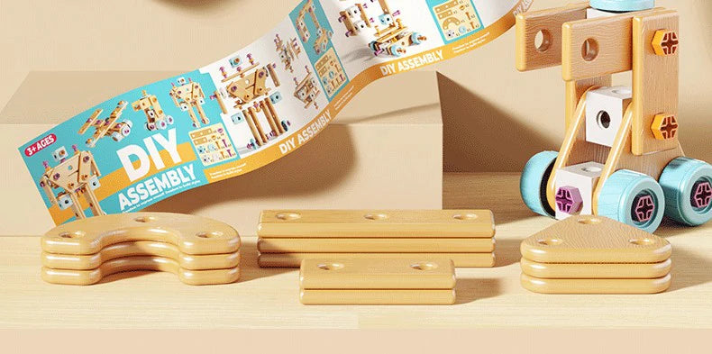 DIY Nut Hand Disassembly Assembly Puzzle Simulated Screwing Toolbox Early Educational Kids Toy Shape Insert Blocks Toys For Boys