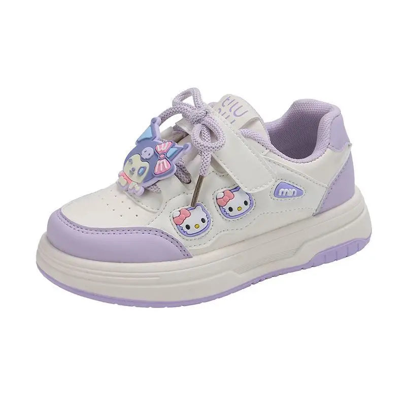 Hello Kitty Sneakers for Girls Anime Cartoon Spring and Autumn New Kawaii Kids Kuromi Soft Sole Shoes Sanrio Forrest Gump Shoes