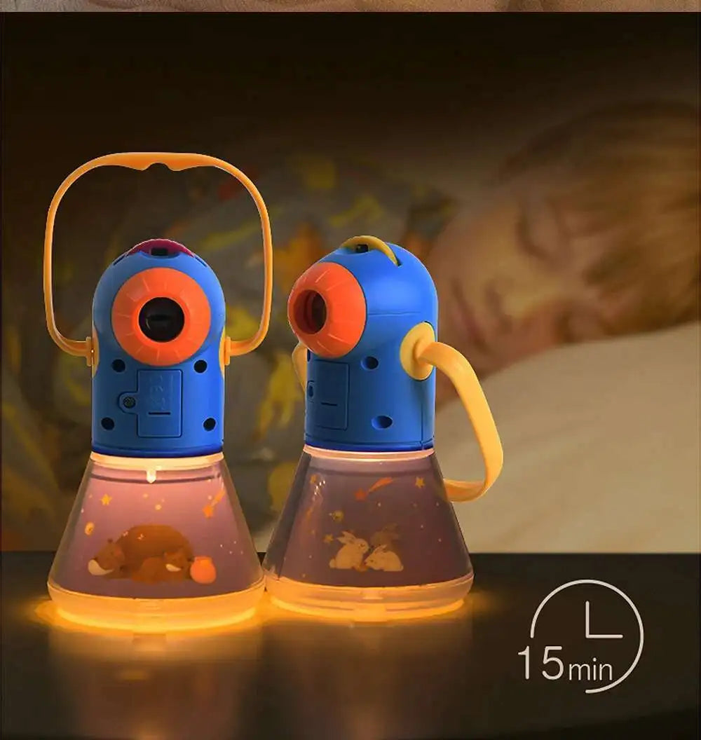 Children's Storybook Torch Projector Kaleidoscope Sky Handrail Galaxy Night Light Up Cartoon Baby Toy For Kids Educational Toys