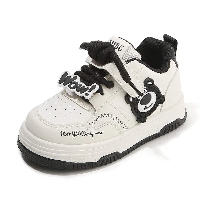 Children's Sports Shoes 2025 Spring Autumn New Girls' White Shoes Cartoon Lightweight Boys' Casual Board Shoes Soft Soled Baby S