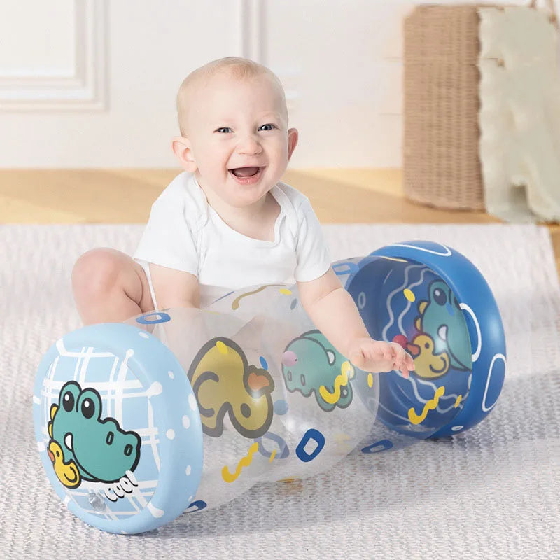 Baby Crawling Roller Montessori Activity Toy with Ball Rattle Games for Babies Development 0 6 12 Months Inflatable Crawling Toy