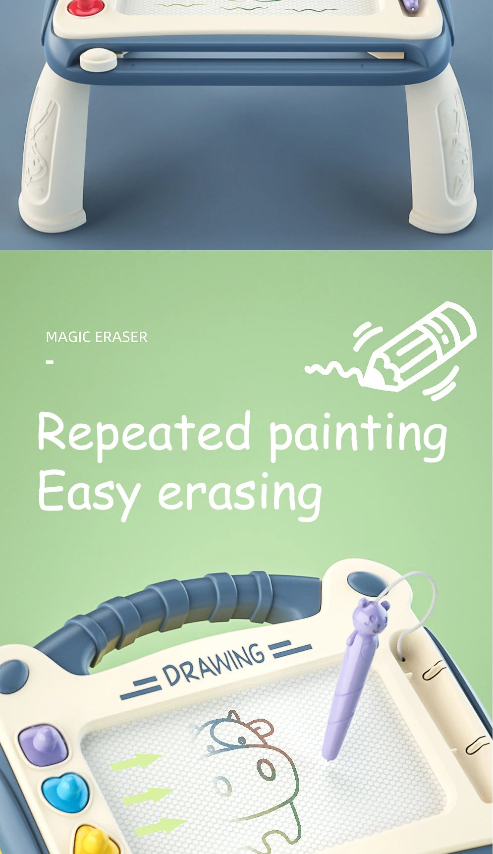 Children Magnetic Drawing Board Colored Graffiti Magic Eraser Drawing Board Children's Graffiti Board Art Early Education Toy