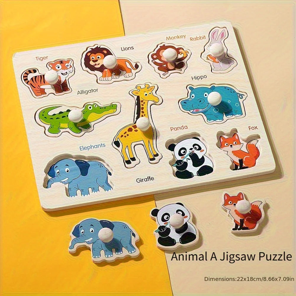 Montessori early education geometry beginner puzzle board, hand-held fixed board puzzle development, puzzle block shape matching