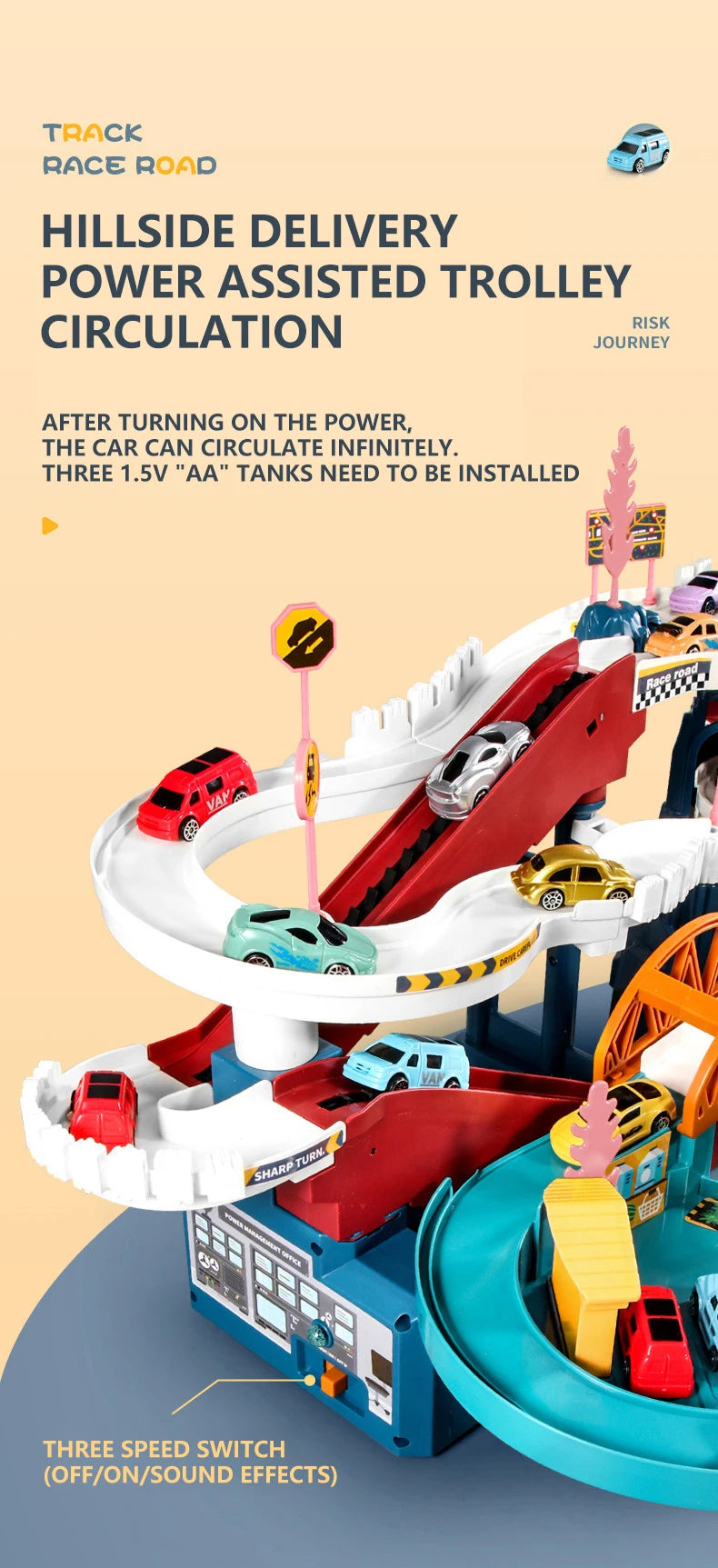 Lion Theme Car Track For Children Diecasts Holiday Gifts Birthday Hot Wheels Kids Educational Race Toys Racing Rail Cars