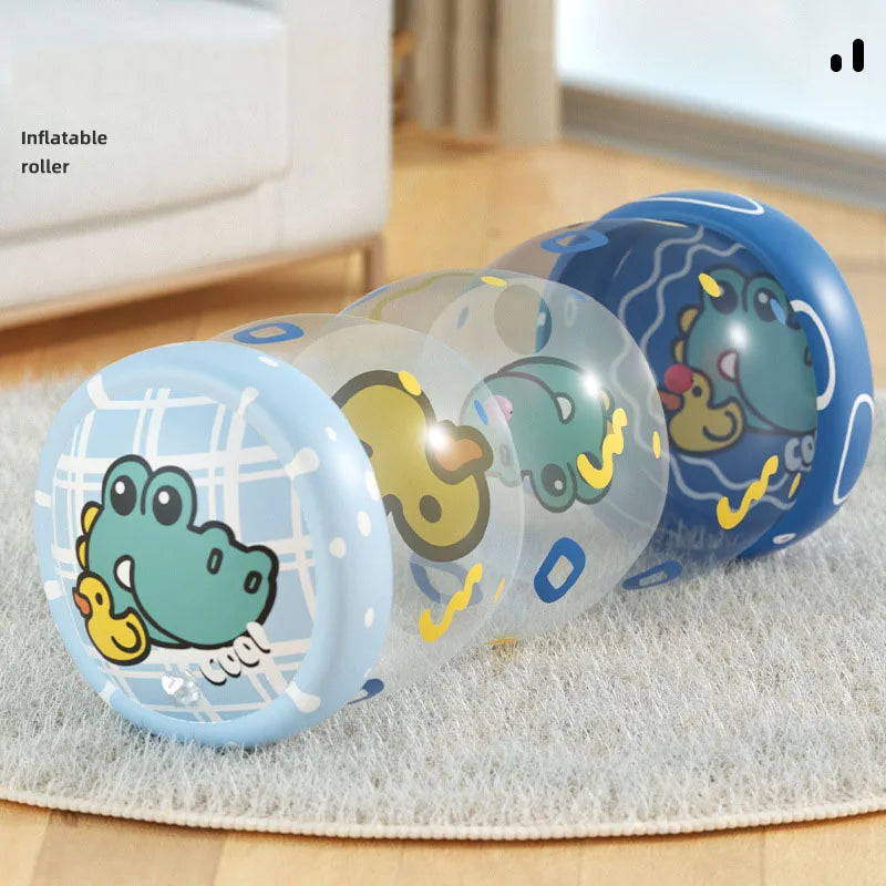 Baby Crawling Roller Montessori Activity Toy with Ball Rattle Games for Babies Development 0 6 12 Months Inflatable Crawling Toy