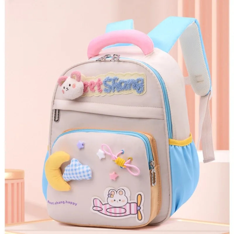Cute School Bag for Girls Adorable Cartoon Bear Backpack Toddler Kids Backpack Lightweight Kindergarten Boys Children's Bag Gift