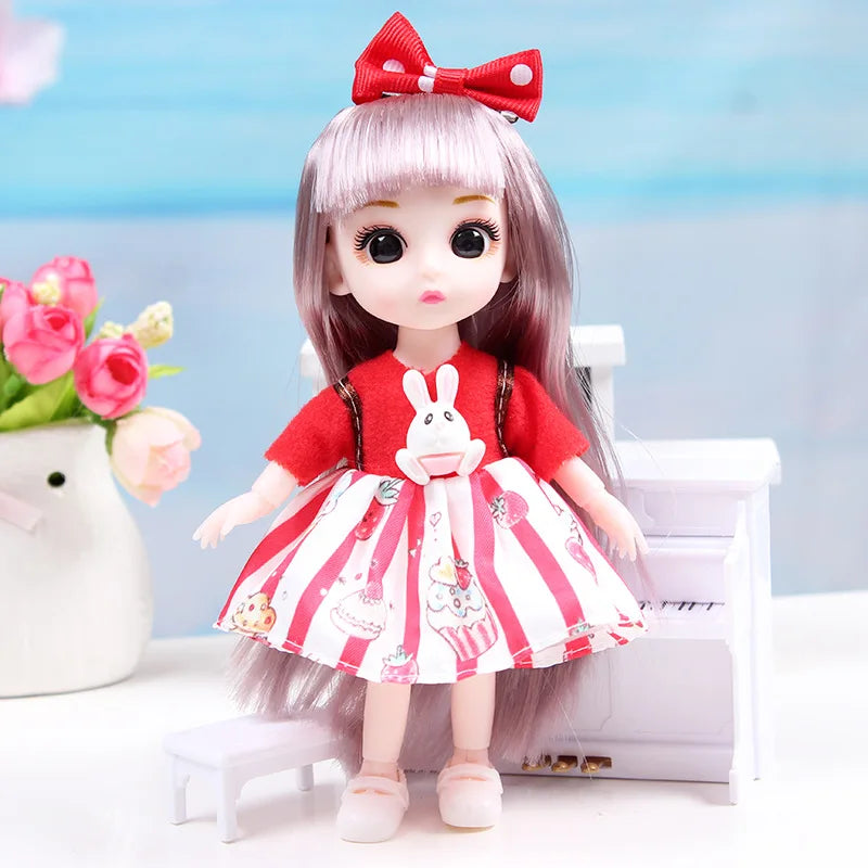 17cm Dolls 1/8 BJD Doll Princess Dress Up Boneca Children's 13 Joints Toys Dolls for Girls Dolls Multi-joint Kids Birthday Gifts