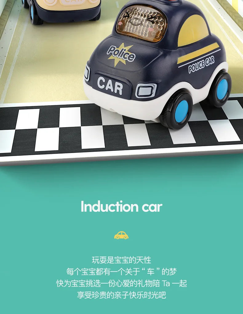 Cartoon Inertia Mini Car Toy Set Ambulance Police Car School Bus Fun Simulated Real Car Model Toys Boy's Birthday Surprise Gifts