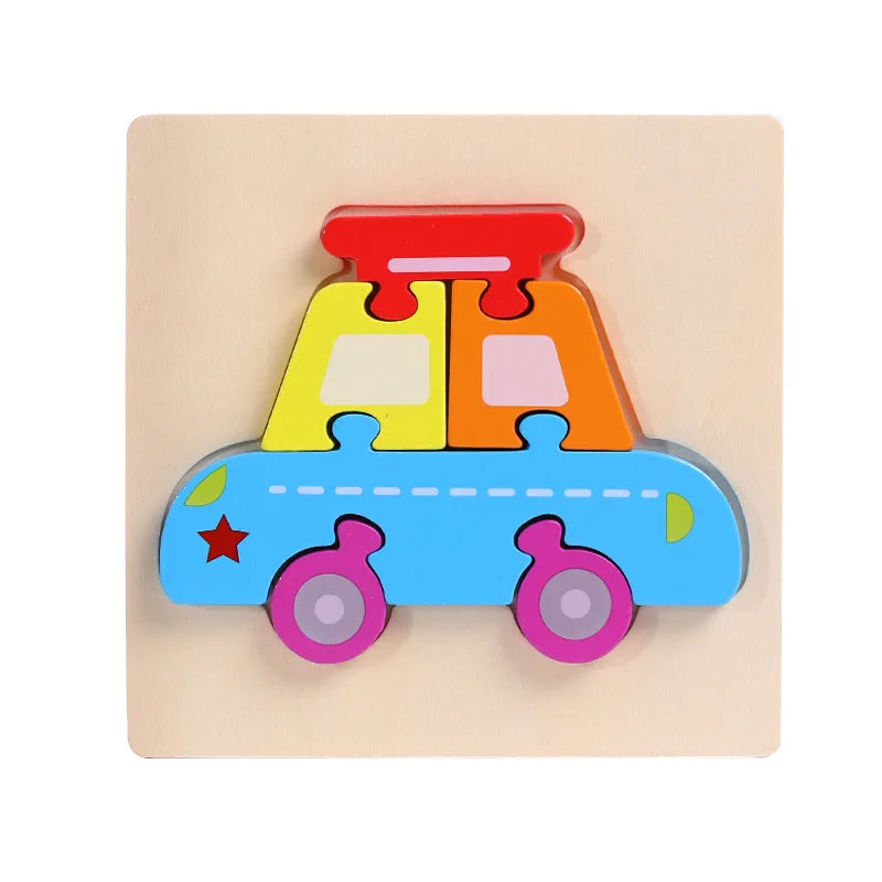 Wooden 3D Puzzle for Kids Montessori Educational Toys Baby Learning Toys Brain Development Puzzle Board Childrens Early Learning