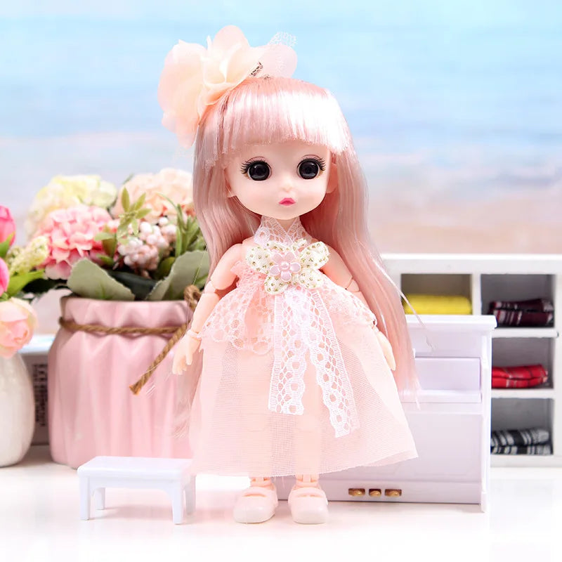 17cm Dolls 1/8 BJD Doll Princess Dress Up Boneca Children's 13 Joints Toys Dolls for Girls Dolls Multi-joint Kids Birthday Gifts