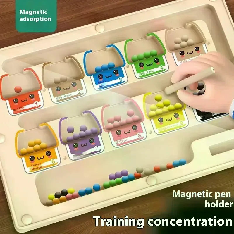 1 Set Color Matching Montessori Toy Plastic Magnetic Color And Number Maze Learning Education Toys Gifts For Children