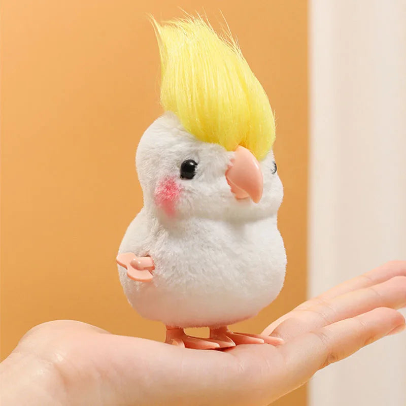 New Cute Jumping Parrot Chick Clockwork Toy Walking Simulation Plush Wind Up Vintage Toys for Kids 2 To 4 Years Old Toys Gift