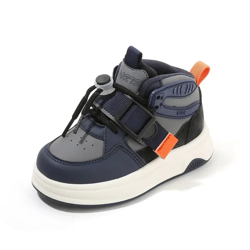 Kid Sneakers 2025 Spring Autumn Boys Causal High Top Sneakers Girls School Versatile Children's Chunky Basketball Shoes Non-slip