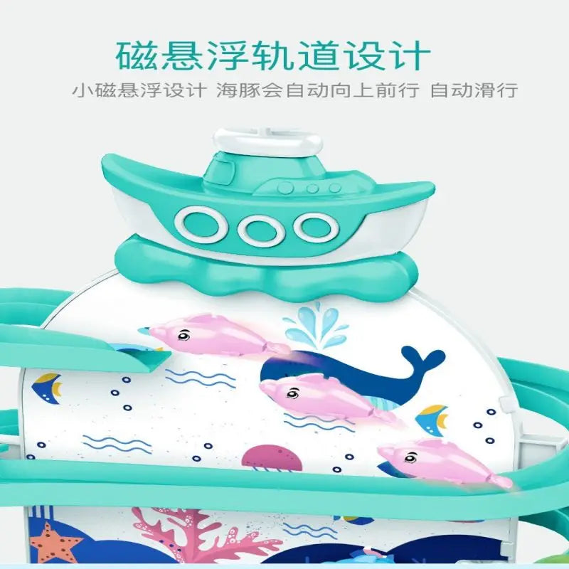 Children's electric fishing toy multi-functional track magnetic levitation music baby education early parent-child interaction