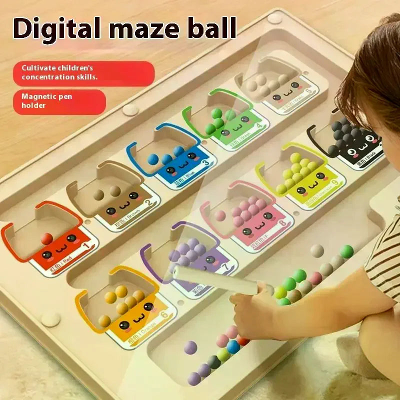 1 Set Color Matching Montessori Toy Plastic Magnetic Color And Number Maze Learning Education Toys Gifts For Children