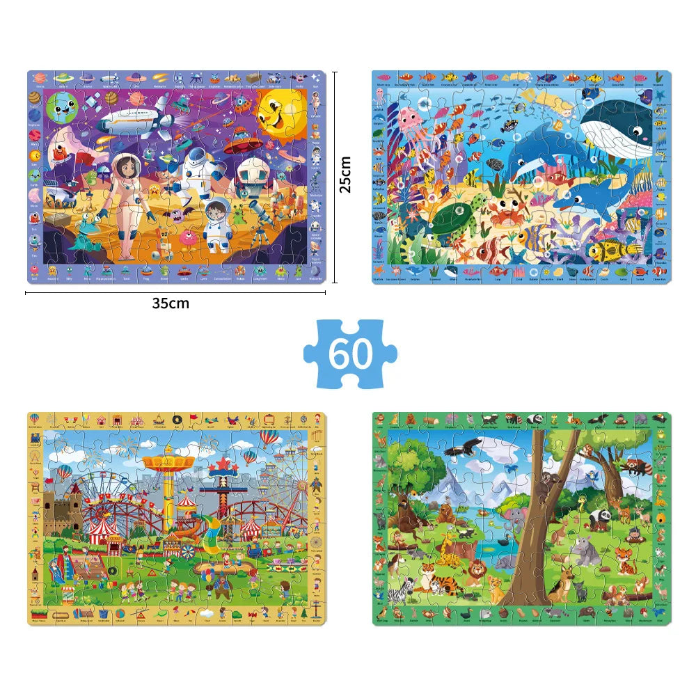 Fun Luminous Puzzles For Kids 70 Piece Creative Floor Puzzles Early Educational Learning Toy For Above 3 Years Kids Boys Girls