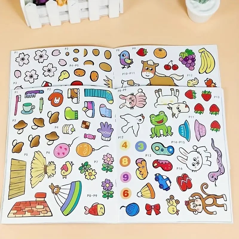 Sticker Book for Toddlers 3+ - Educational Fun for Kids, Creative Craft Activity Set, Birthday & Party Gift, Chinese Version