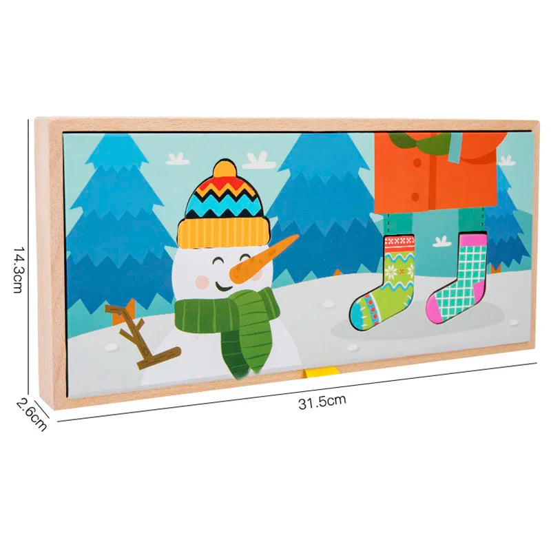 Children's Wooden Fun Sock Drying Puzzle Color Cognition Matching Fine Motor Training Early Education Learning Educational Toys