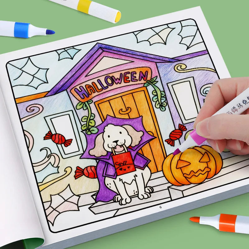 24 Page Fun Coloring Book, Warm Moments for Girls, Creative Entertainment, Fantasy Illustrations, Hand Drawn Art Drawing Book