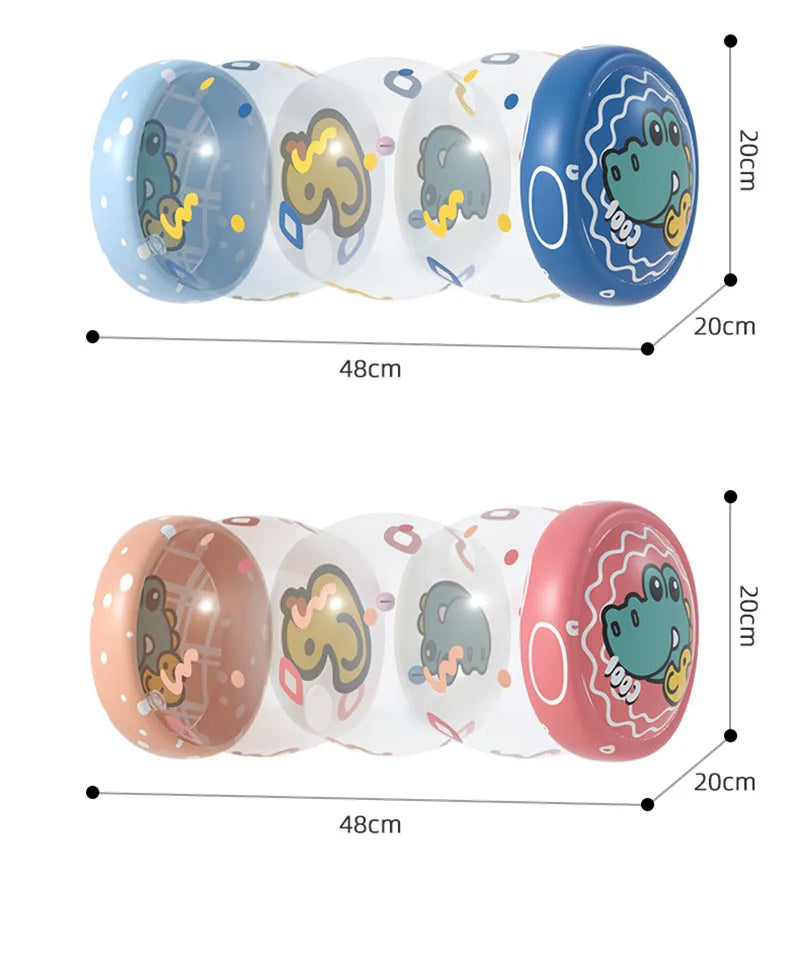 Baby Crawling Roller Montessori Activity Toy with Ball Rattle Games for Babies Development 0 6 12 Months Inflatable Crawling Toy