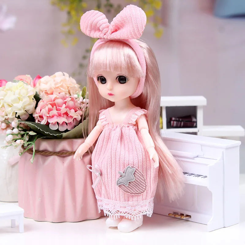 17cm Dolls 1/8 BJD Doll Princess Dress Up Boneca Children's 13 Joints Toys Dolls for Girls Dolls Multi-joint Kids Birthday Gifts