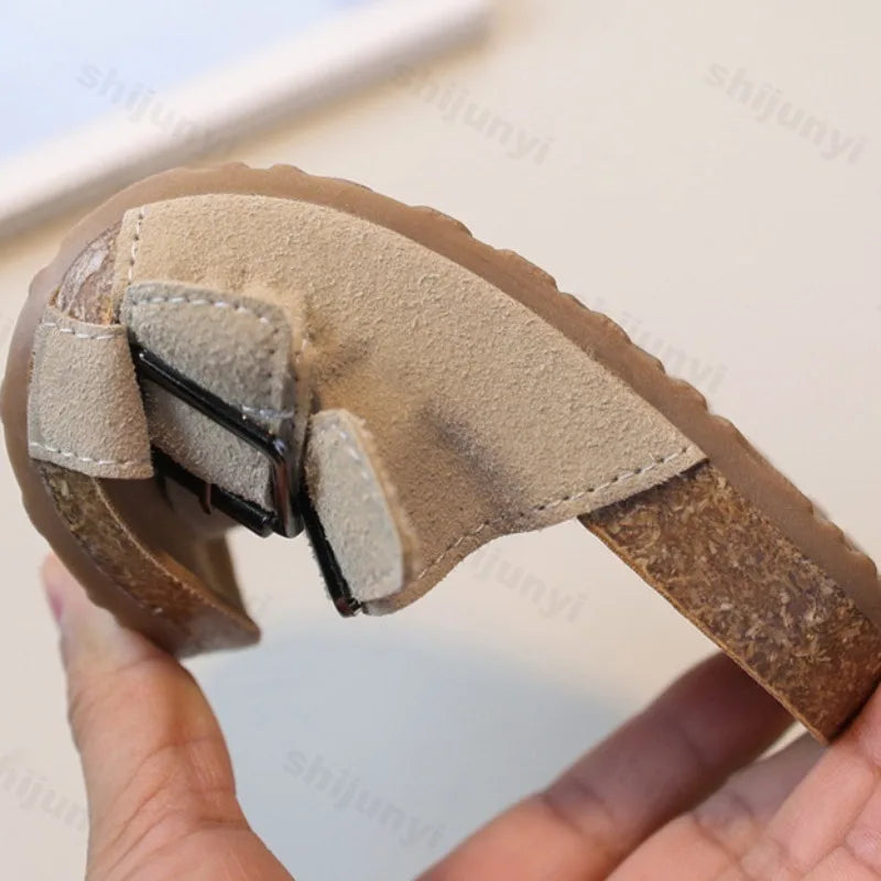 Children's Slippers 2025 Summer New Comfortable Non Slip Outdoor Fashion Boys Slippers Buckle Indoor Girls Kids Large Size 26-36