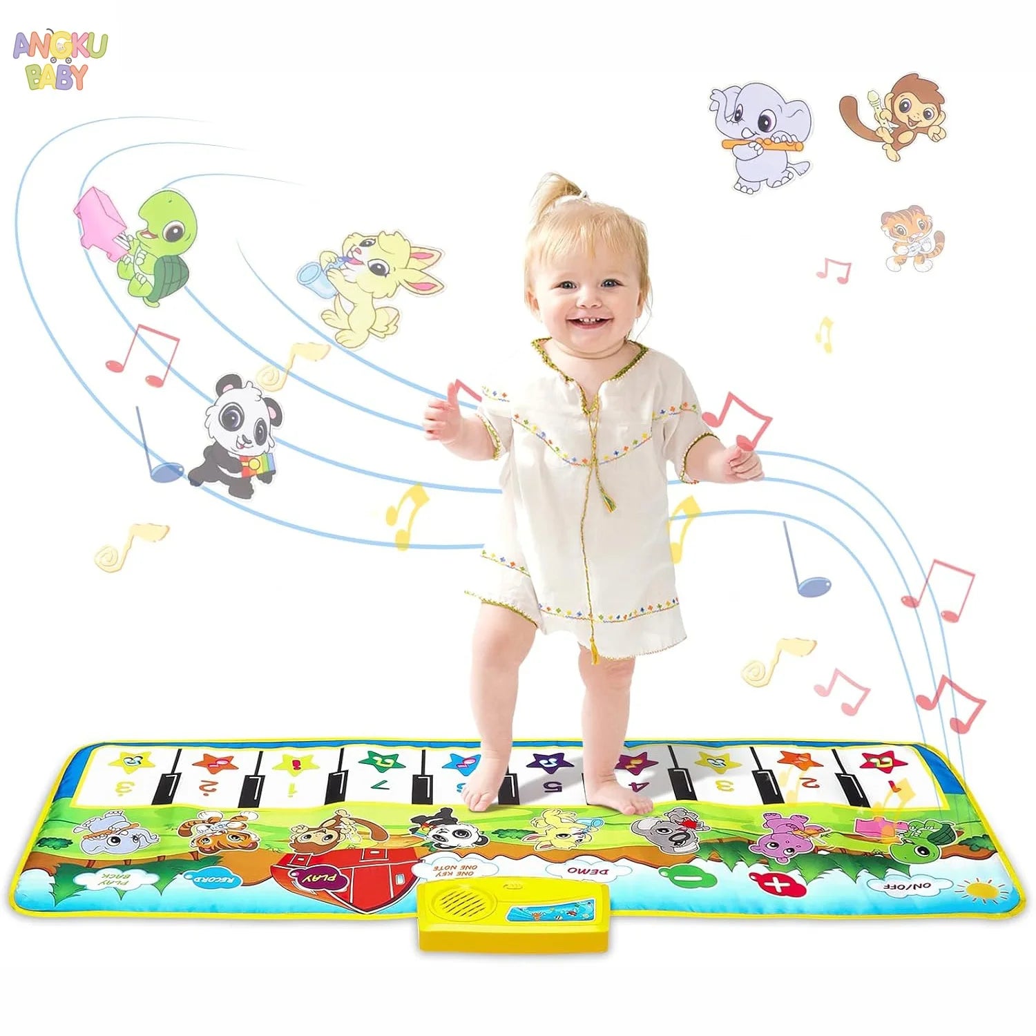 15*44" Educational Baby Play Mat Newborn Piano Gym for 0-12 Months Music Games For Babies Development Baby Activities Toys