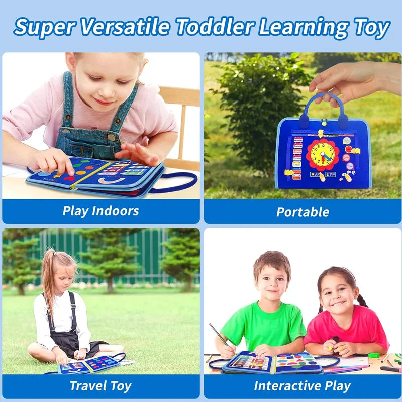 2026 New Montessori Busy Board Educational Activity Developing Sensory Board Fine Basic Dress Motor Skills Travel Toys Kids Gift