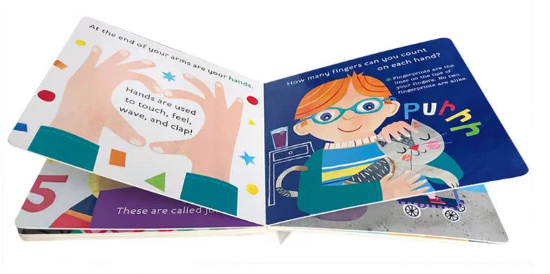 Hello World My Body Original English Board Book Colouring Activity Science Picture Book for Kids Early Education