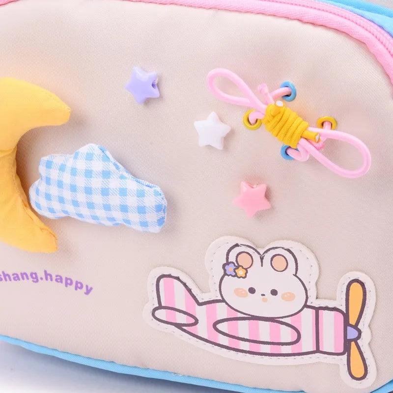 Cute School Bag for Girls Adorable Cartoon Bear Backpack Toddler Kids Backpack Lightweight Kindergarten Boys Children's Bag Gift