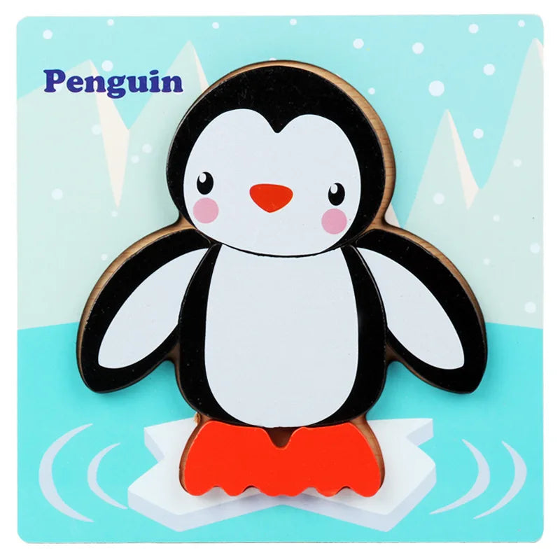 Wooden Baby 3d Puzzles For Kids Child Montessori Toys Dinosaur Animal Wooden Puzzle Game Educational Toys For Children P407